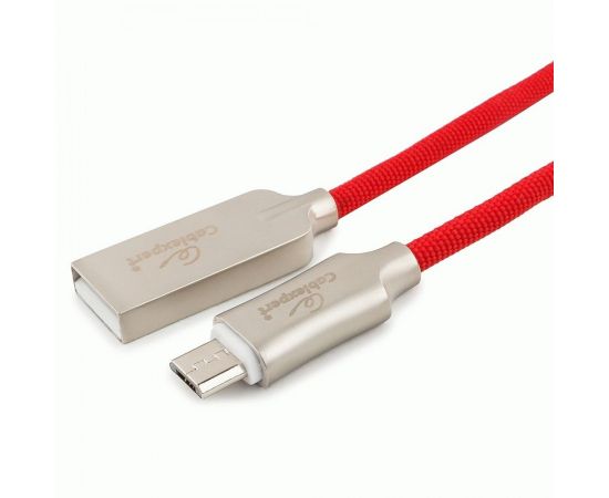 711124 - Кабель USB(A)шт. - microUSB 2.0 Cablexpert, AM/microB, серия Platinum, 1м, красный, нейлон, BL (1)