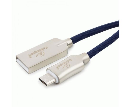 711126 - Кабель USB(A)шт. - microUSB 2.0 Cablexpert, AM/microB, серия Platinum, 1м, синий, нейлон, BL (1)