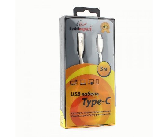 711162 - Кабель USB(A)шт. - 2.0 type C шт. Cablexpert, серия Gold, 3м, белый, BL (1)