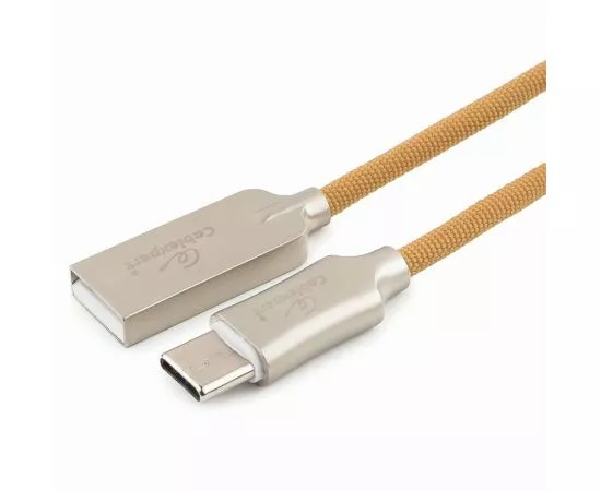 711185 - Кабель USB(A)шт. - 2.0 type C шт. Cablexpert, серия Platinum, 1м, золотой, нейлон, BL (1)