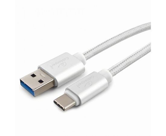 711194 - Кабель USB(A)шт. - 3.0 type C шт. Cablexpert серия Platinum, 1м, серебро, нейлон, BL (1)