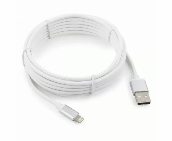 711215 - Кабель USB(A)шт. - 8pin шт. для iPhone5/6/7/8/X, IPod, IPad Cablexpert серия Silver,  3м, белый, BL (1)
