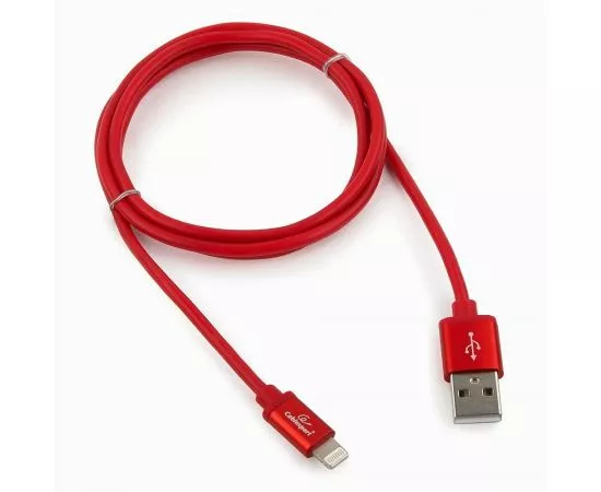 711216 - Кабель USB(A)шт. - 8pin шт. для iPhone5/6/7/8/X, IPod, IPad Cablexpert серия Silver, 1м, красный, BL (1)