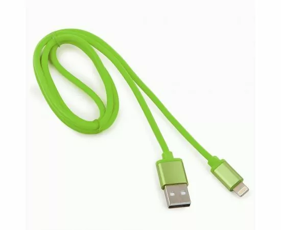 711219 - Кабель USB(A)шт. - 8pin шт. для iPhone5/6/7/8/X, IPod,IPad Cablexpert серия Silver, 1м, зеленый, BL (1)