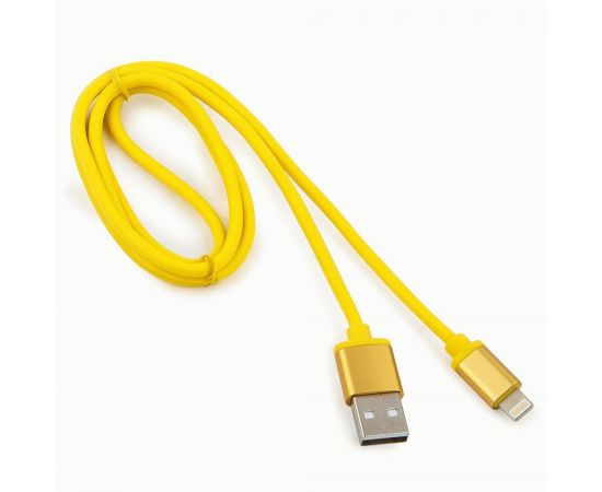 711221 - Кабель USB(A)шт. - 8pin шт. для iPhone5/6/7/8/X, IPod, IPad Cablexpert серия Silver, 1м, желтый (1)