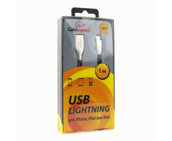 711224 - Кабель USB(A)шт. - 8pin шт. для iPhone5/6/7/8/X, IPod, IPad Cablexpert серия Gold, 1м, черный, BL (1)