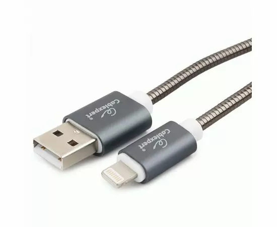 711242 - Кабель USB(A)шт. - 8pin шт. для iPhone5/6/7/8/X, IPod, IPad Cablexpert серия Gold, 1м, титан, BL (1)