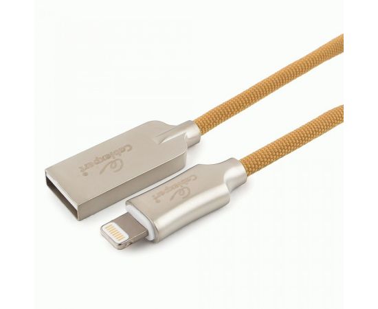 711256 - Кабель USB(A)шт. - 8pin шт. для iPhone5/6/7/8/X, IPod, IPad Cablexpert серия Platinum,1м,зол,нейл,BL (1)