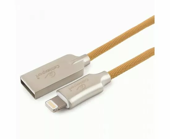 711257 - Кабель USB(A)шт. - 8pin шт. д/iPhone5/6/7/8/X,IPod,IPad Cablexpert серия Platinum,1.8м,золот,нейл.BL (1)