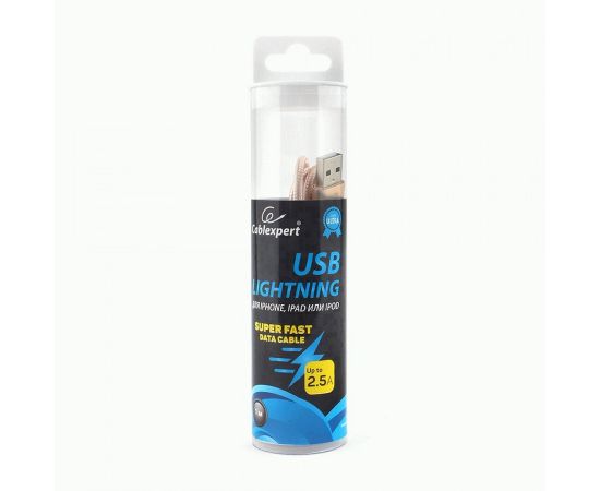 711258 - Кабель USB(A)шт. - 8pin шт. для iPhone5/6/7/8/X, IPod, IPad Cablexpert серия Ultra, 1м, золотой, BL (1)