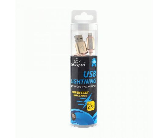 711259 - Кабель USB(A)шт. - 8pin шт. для iPhone5/6/7/8/X, IPod, IPad Cablexpert серия Ultra,1.8м, золотой,BL (1)