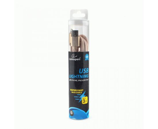 711266 - Кабель USB(A)шт. - 8pin шт. для iPhone5/6/7/8/X, IPod, IPad Cablexpert серия Ultra, 3м, золотой, BL (1)