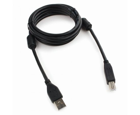 711311 - Кабель USB(A)шт. 2.0 - USB (B)шт. Pro Cablexpert, 1.8м, экран, 2 феррит. кольца, черный, пакет (1)