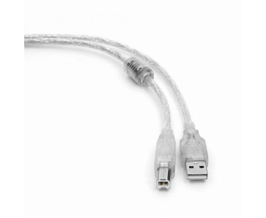 711316 - Кабель USB(A)шт. 2.0 - USB (B)шт. Pro Cablexpert, 0,75м, экран, феррит.кольцо, прозрачный (1)