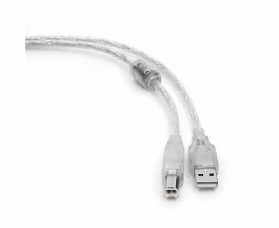 711319 - Кабель USB(A)шт. 2.0 - USB (B)шт. Pro Cablexpert, 3м, экран, феррит.кольцо, прозрачный, паке (1)