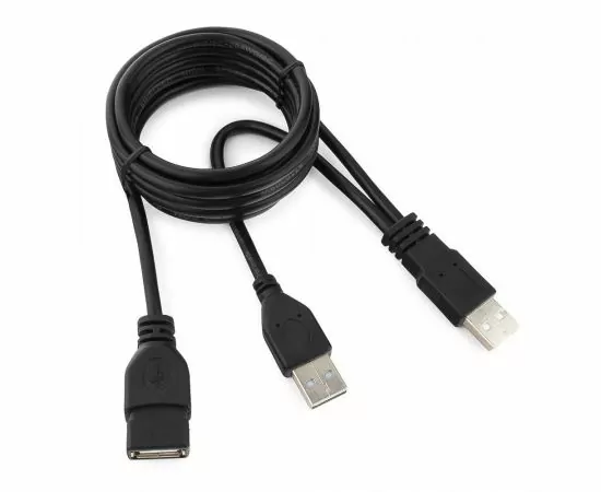 711330 - Кабель удлинитель USB(A)гн. 2.0 - USB(A)шт.  Pro Cablexpert 2xAM/AF, 1.8м, экран, черный, пакет (1)
