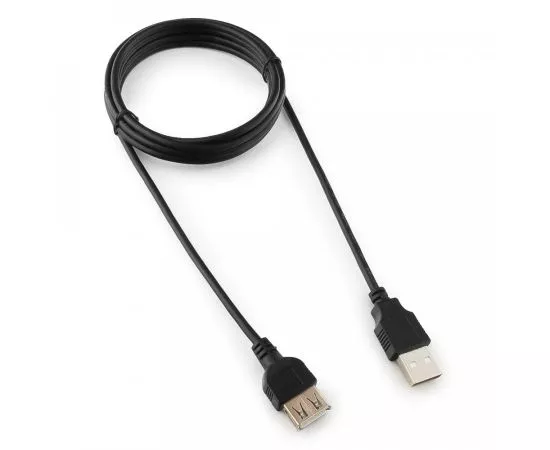 711333 - Кабель удлинитель USB(A)гн. 2.0 - USB(A)шт. Gembird AM/AF, 1.8м, черный, пакет (1)