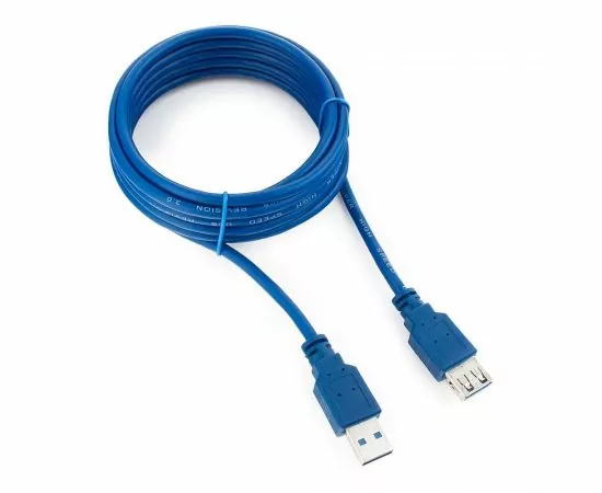 711345 - Кабель удлинитель USB(A)гн. 3.0 - USB(A)шт. Pro Cablexpert AM/AF, 3м, экран, синий, пакет (1)