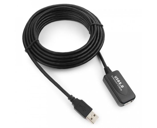 711346 - Кабель удлинитель USB(A)гн. 2.0 - USB(A)шт. активный Cablexpert AM/AF, 4.8м, черный, пакет (1)