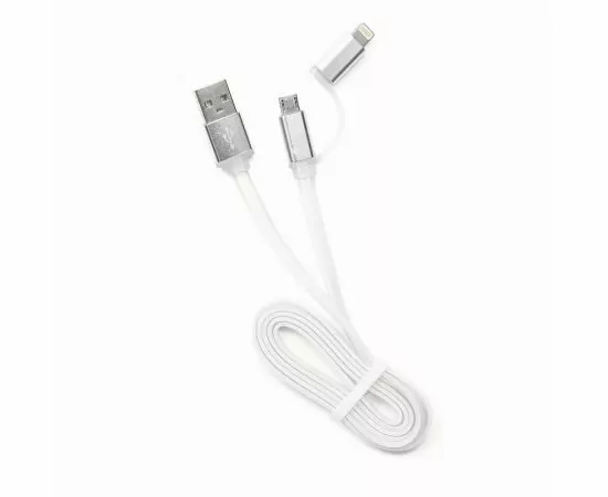 711356 - Кабель USB(A)шт. - microUSB 2.0+8 pin шт.Cablexpert, AM/microBM 5P - iPhone lightning, 1м, белый (1)