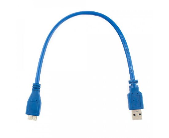 711379 - Кабель USB(A)шт. 3.0 - microUSBшт. 9-конт. Pro Cablexpert, AM/microBM 9P, 30см, экран, синий, пакет (1)