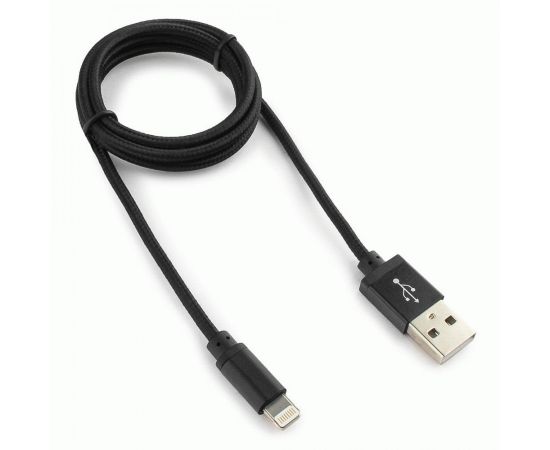 711388 - Кабель USB(A)шт. 2.0 - 8pin шт. Cablexpert, AM/Lightning 8P, 1м, нейлон, алюминиевые разъем, черный (1)