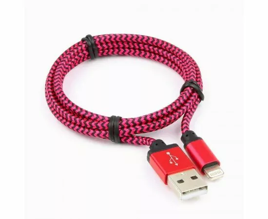 711390 - Кабель USB(A)шт. 2.0 - 8pin шт. Cablexpert, AM/Lightning 8P, 1м, нейлон, алюминиевые разъем, фиолет (1)