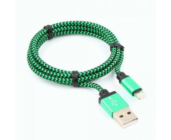 711391 - Кабель USB(A)шт. 2.0 - 8pin шт. Cablexpert, AM/Lightning 8P, 1м, нейлон, алюминиевые разъем, зеленый (1)