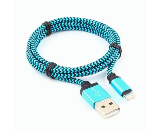 711393 - Кабель USB(A)шт. 2.0 - 8pin шт. Cablexpert, AM/Lightning 8P, 1м, нейлон, алюминиевые разъем, синий (1)