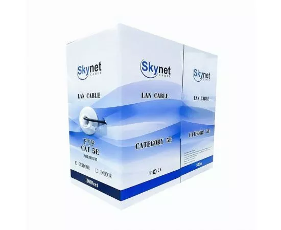 711467 - SkyNet Light кабель FTP 4x2x0,46, медный, кат.5e, одножил., 305 м, коробка, серый (1)