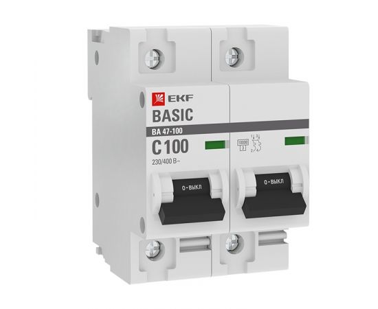 728231 - EKF Basic Автоматический выкл. 2P 100А (C) 10kA ВА 47-100 mcb47100-2-100C-bas (1)
