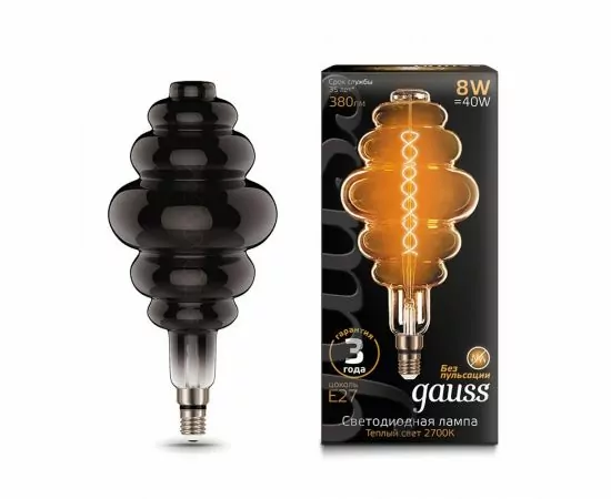 784794 - Gauss Filament Honeycomb 8W(380lm) 2700К 2K E27 gray flexible филамент (нитевидная) 159802008 (1)