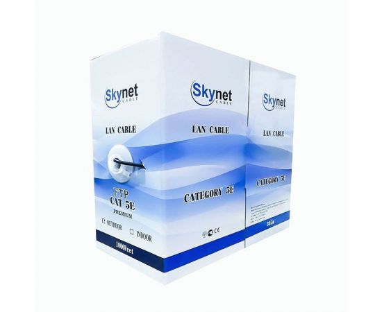 711466 - SkyNet Light кабель FTP 2x2x0,46, медный, кат.5e, одножил., 305 м, коробка, серый (1)