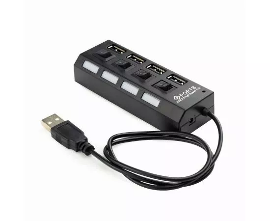 712147 - Разветвитель USB 2.0 Gembird UHB-U2P4-02 с подсветкой и выключателе м, 4 порта, блистер (1)