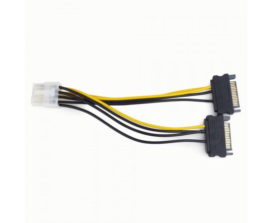 712171 - Разветвитель питания Cablexpert, 2xSATA - PCI-Express 8pin, для подключения в/к PCI-Е (8pin) (1)