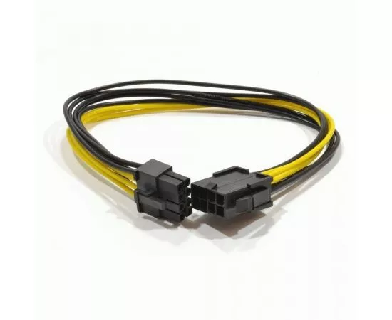 712174 - Удлинитель кабеля питания Cablexpert, PCI-Express 6+2pin M/ PCI-Express 6+2pin F, 0,3 м (1)