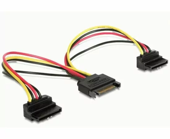 758930 - Кабель питания SATA Cablexpert, 15см, 15pin (M)/2x15pin(F) на 2 SATA устр, угл. разъем (1)