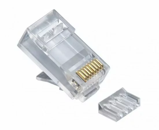 760634 - Штекер 8p8c (RJ45) cat 5e, со вставкой, 30 микрон (уп. 100 шт.), цена за уп-ку (1)