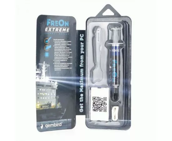 771105 - Термопаста Gembird FreOn Extreme GF-41-1.5 для радиаторов, 2 г, шприц, салф., 2 шпателя, 18290 (1)