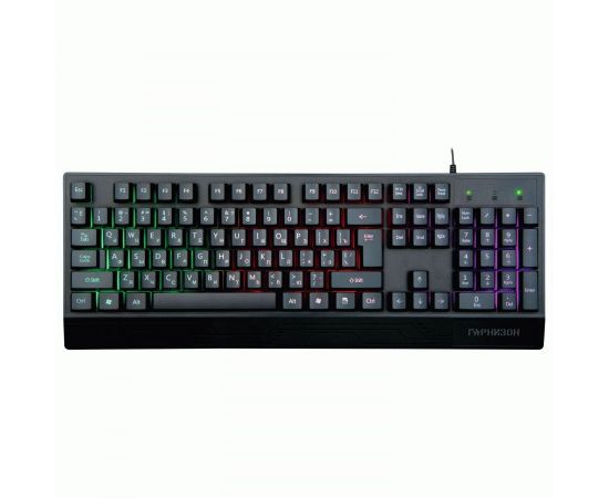 783792 - Клавиатура игровая Гарнизон GK-210G, Rainbow, черный, 104 клавиши, кабель 1.5м, 18454 (1)