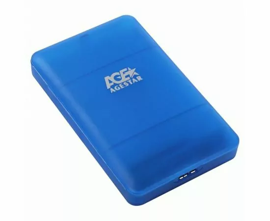 783839 - USB 3.0 Внешний корпус 2.5 SATAIII HDD/SSD AgeStar 3UBCP3 (BLUE) USB 3.0, пластик, синий, 16195 (1)