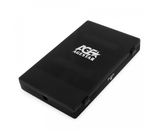 783852 - USB 2.0 Внешний корпус 2.5 SATA HDD/SSD AgeStar SUBCP1 (BLACK) USB2.0, пластик, черный, 10610 (1)