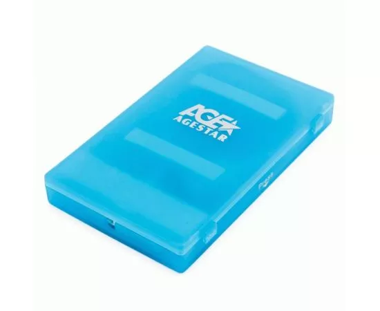 783853 - USB 2.0 Внешний корпус 2.5 SATA HDD/SSD AgeStar SUBCP1 (BLUE) USB2.0, пластик, синий, 10612 (1)
