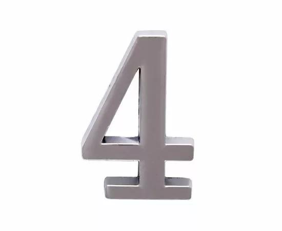163991 - Цифра дверная АЛЛЮР металл 4 на клеевой основе  хром (600,20) блистер (1)