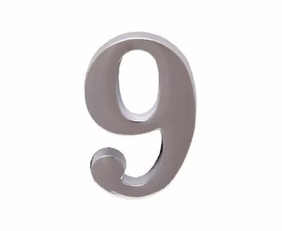 164007 - Цифра дверная АЛЛЮР металл 9 на клеевой основе  хром (600,20) блистер (1)