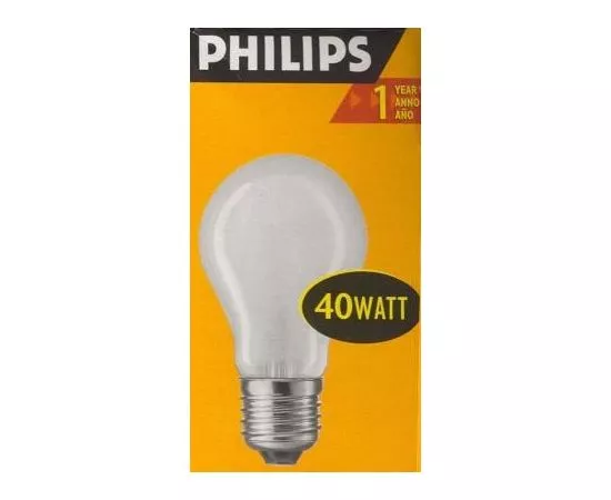 6417 - Лампа накал. Philips A55 E27 40W ЛОН матовая 4002 (1)