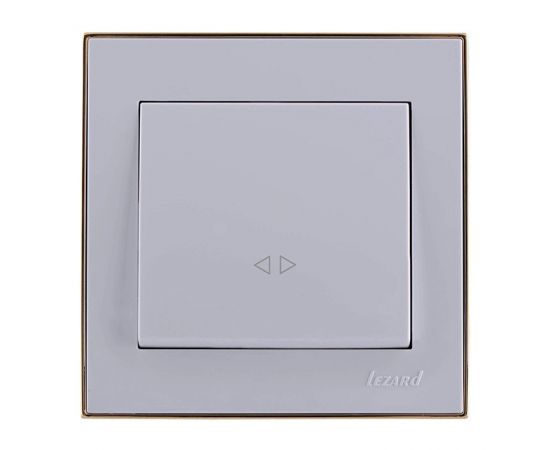 645501 - Lezard RAIN выкл. промежуточный СУ 1 кл. бел. с бок. вст. золото (корпус PC) 703-0226-107 (1)
