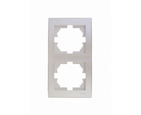 645655 - Lezard RAIN рамка 2 мест. верт. жемчужно-бел. металлик (PC) 703-3030-152 (1)