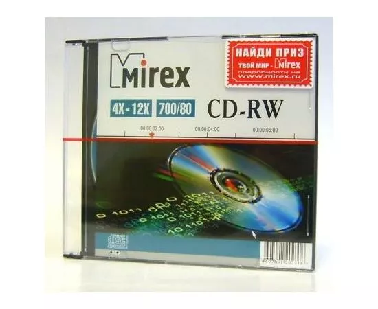 13283 - К/д Mirex CD-RW80/700MB 12x Slim (200!) (1)