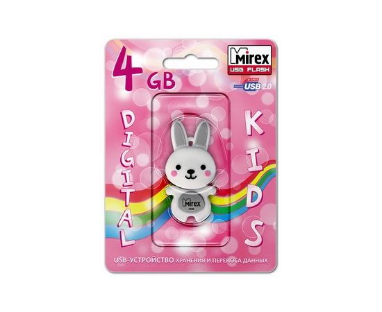 383765 - Флэш-диск USB 4Gb Mirex RABBIT GREY (ecopack) (1)